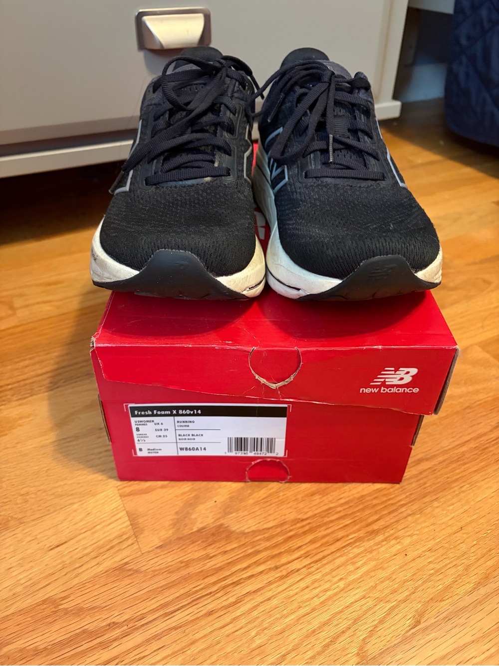 New Balance Black and White Running Shoes